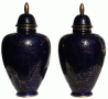 Vasen-ein Paar Deckelvasen Kobalt